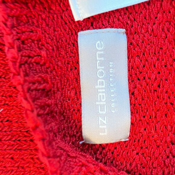 Liz Claiborne Collection Red Sleeveless Silk Blend Sweater Vest Top L - Picture 7 of 10